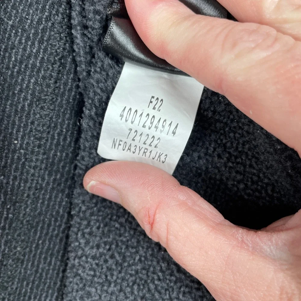 The North Face Fleece Sweater Mens L Black 1/4 Zip Textured Mid Layer Pullover